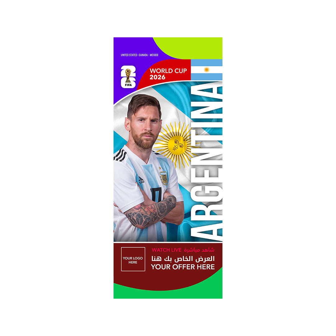 Argentina_-roof-hanging-flags-(50x100cm) FIFA World Cup Branding Roof Hanging Flag W/PIPE-ARGENTINA - Image 1