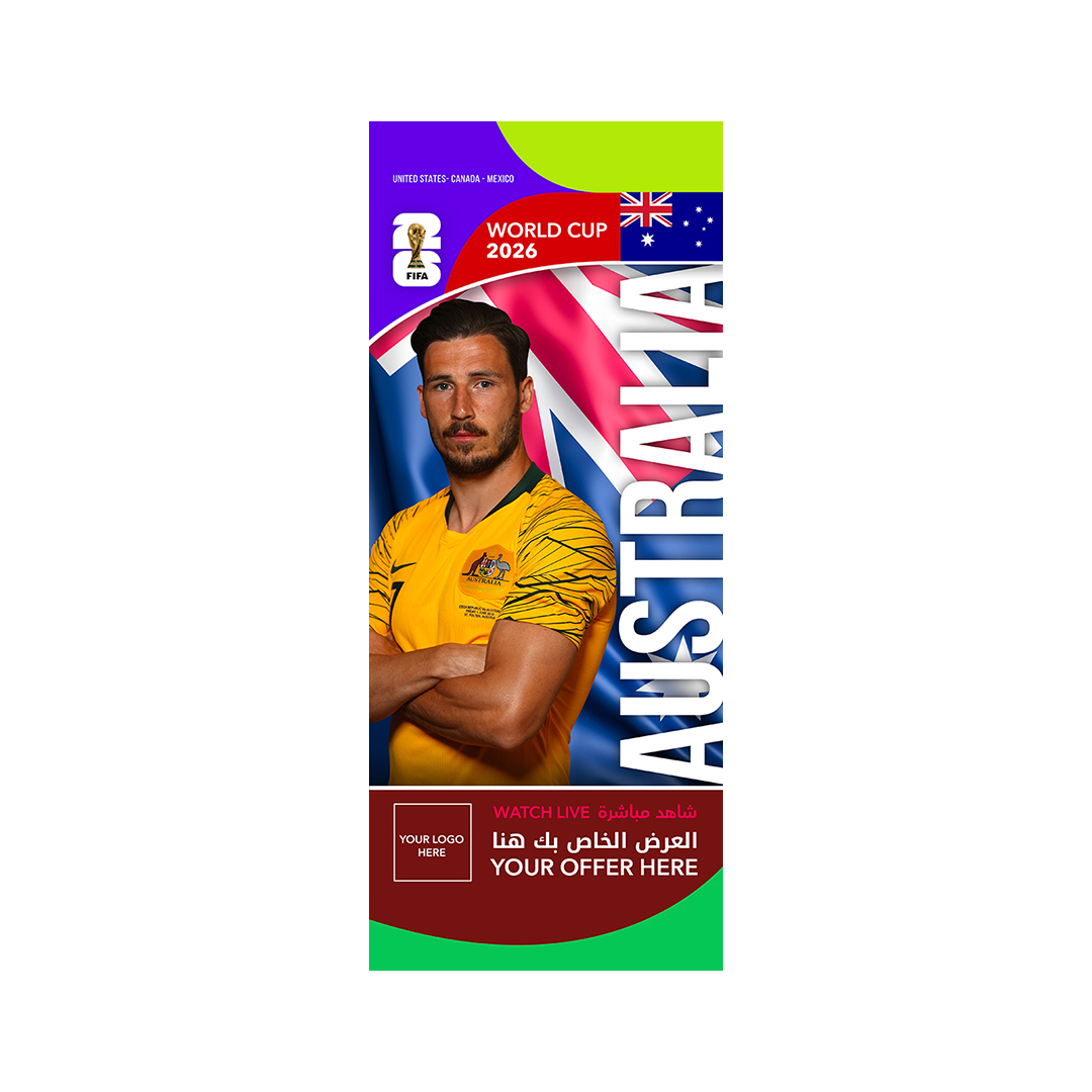 Australia_-roof-hanging-flags-(50x100cm) FIFA World Cup Branding Roof Hanging Flag W/PIPE-AUSTRALIA - Image 1