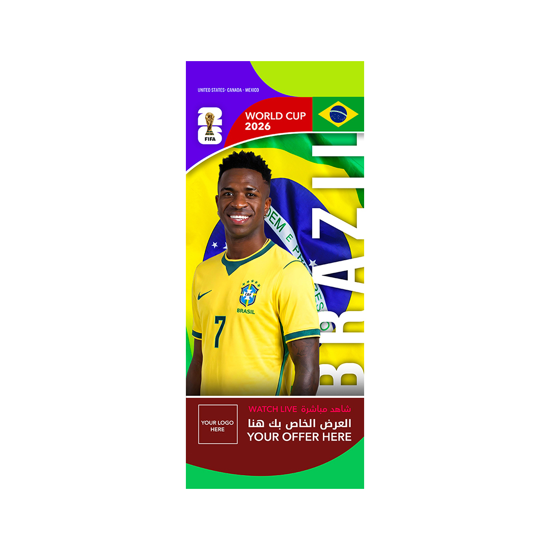 Brazil_-roof-hanging-flags-(50x100cm) FIFA World Cup Branding Roof Hanging Flag W/PIPE-BRAZIL - Image 1
