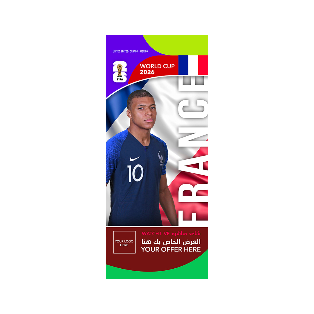 France_-roof-hanging-flags-(50x100cm) FIFA World Cup Branding Roof Hanging Flag W/PIPE-FRANCE - Image 1