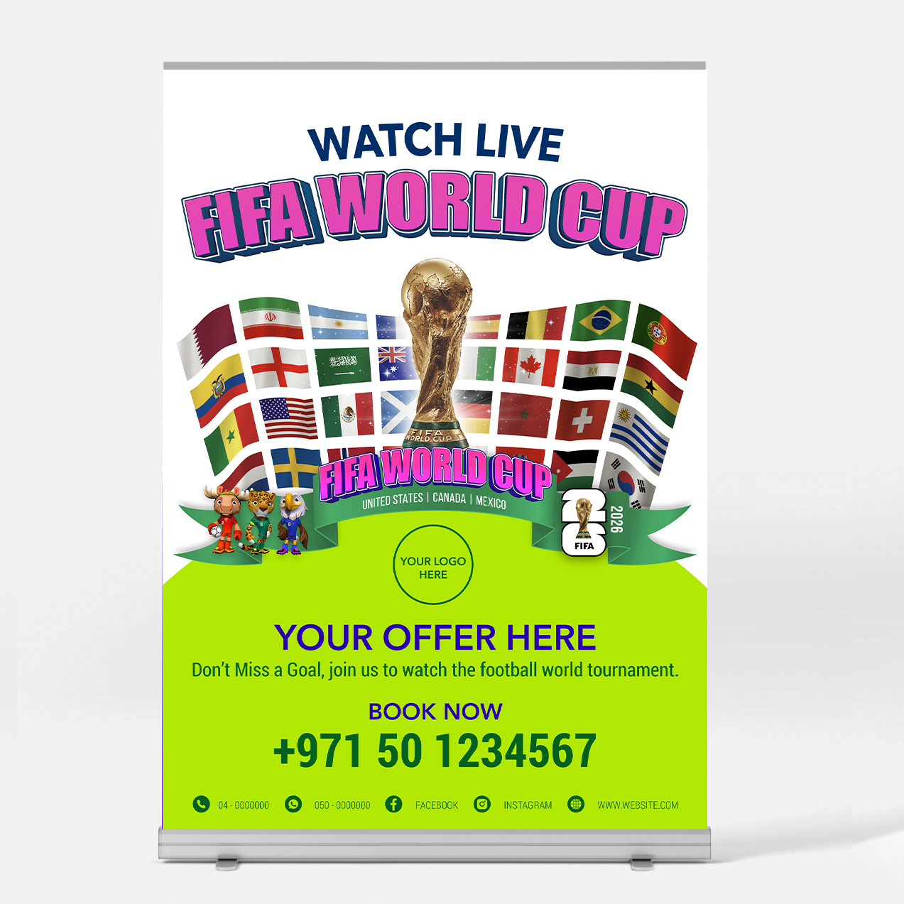 LRB1-M1 FIFA World Cup Branding Rollup Banner B1-Large - Image 1