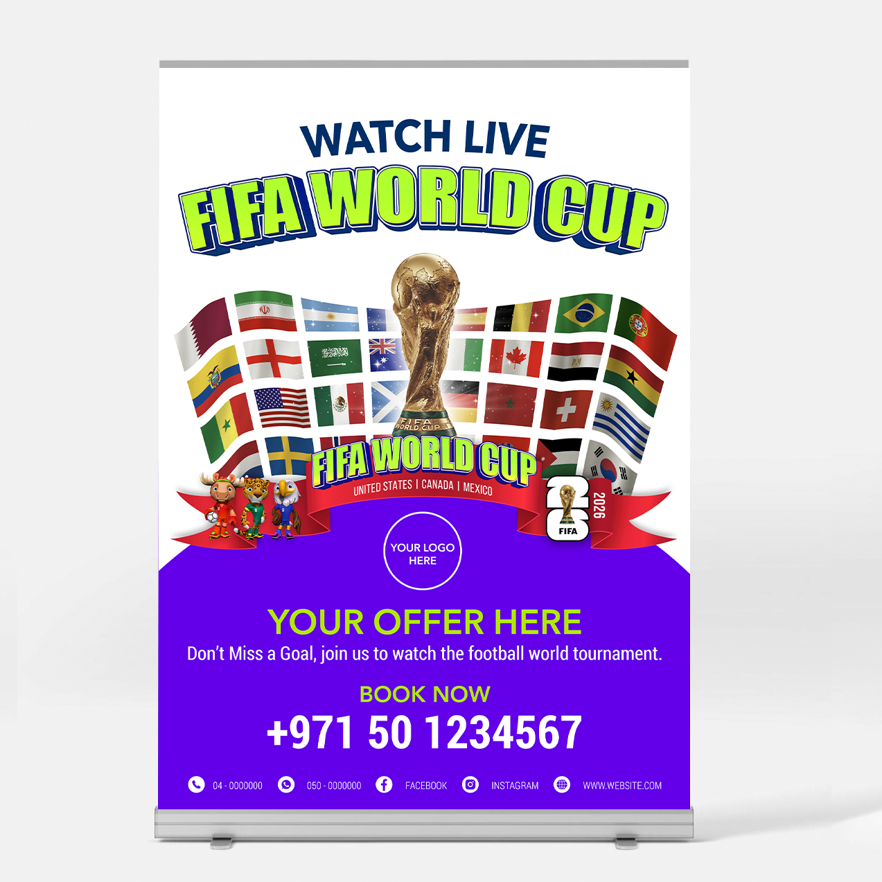 LRB2-M1 FIFA World Cup Branding Rollup Banner B2-Large - Image 1