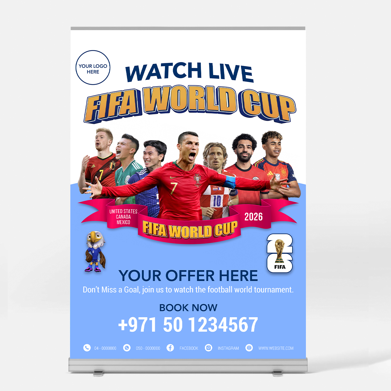 LRC1-M1 FIFA World Cup Branding Rollup Banner C1-Large - Image 1