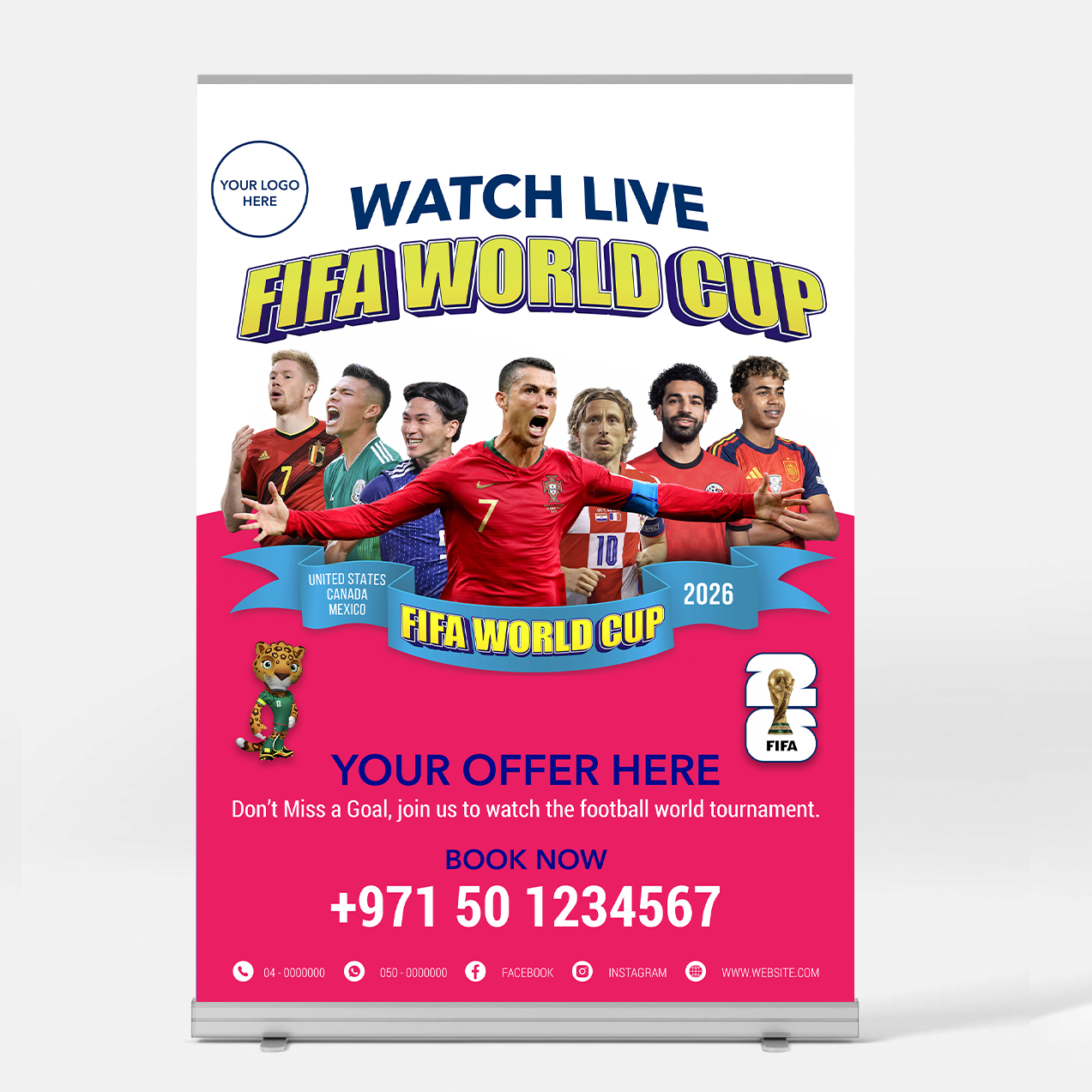 LRC2-M1 FIFA World Cup Branding Rollup Banner C2-Large - Image 1