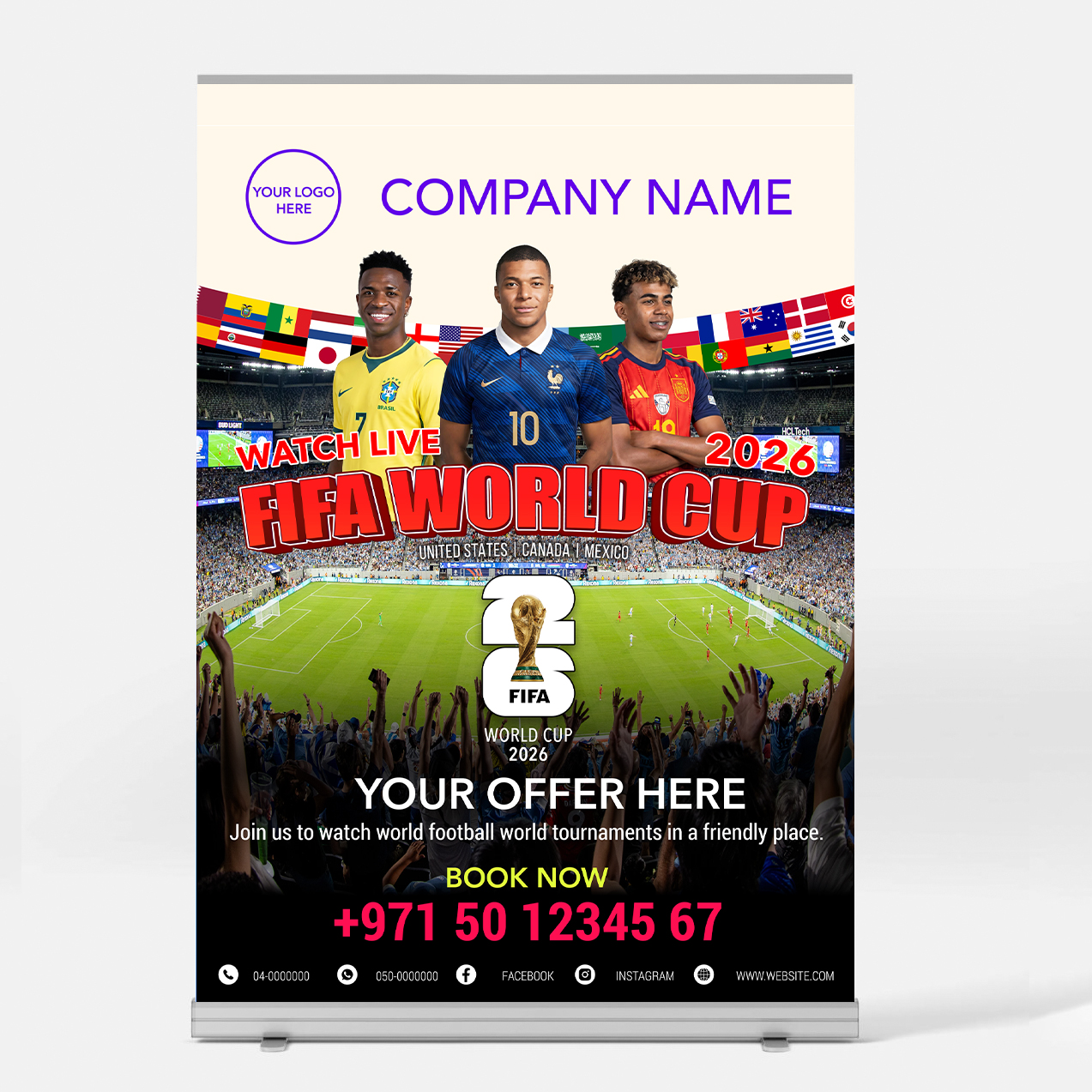 LRD1-M1 FIFA World Cup Branding Rollup Banner D1-Large - Image 1