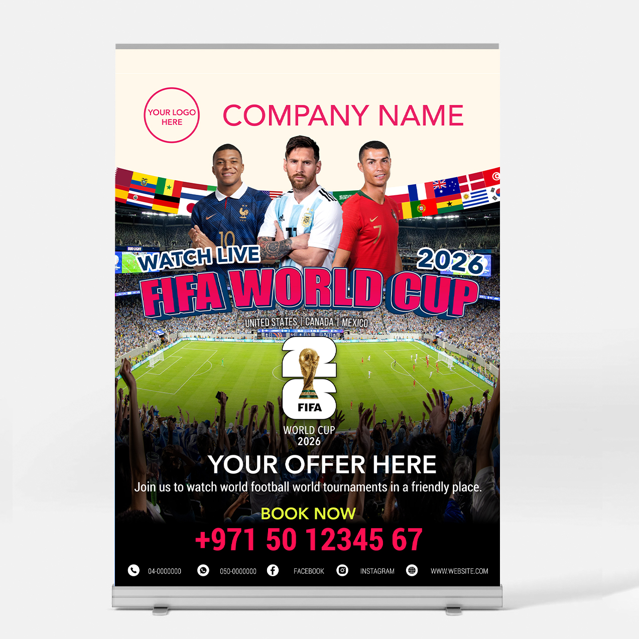 LRD2-M1 FIFA World Cup Branding Rollup Banner D2-Large - Image 1