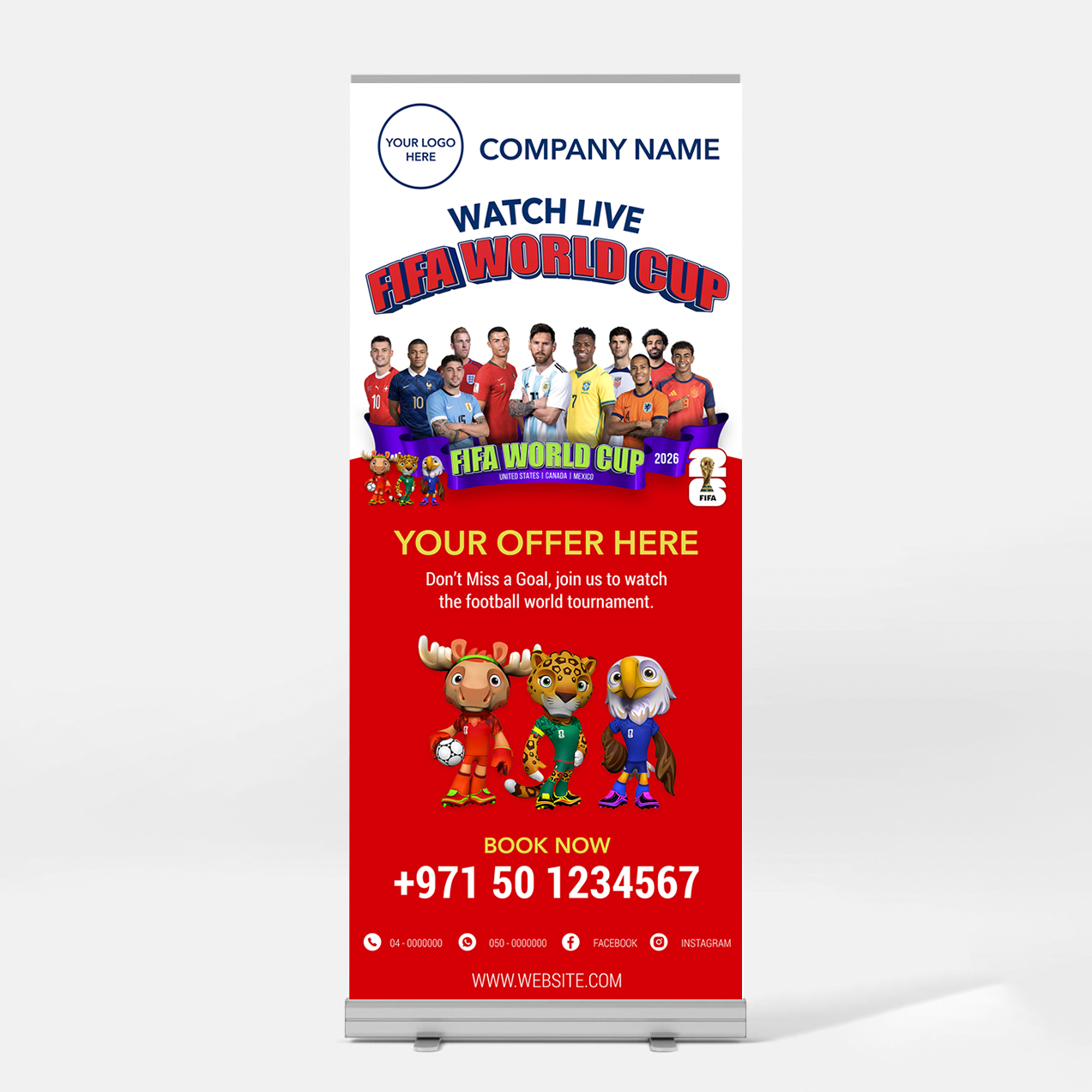 RA1-M1 FIFA World Cup Branding Rollup Banner A1-Small - Image 1
