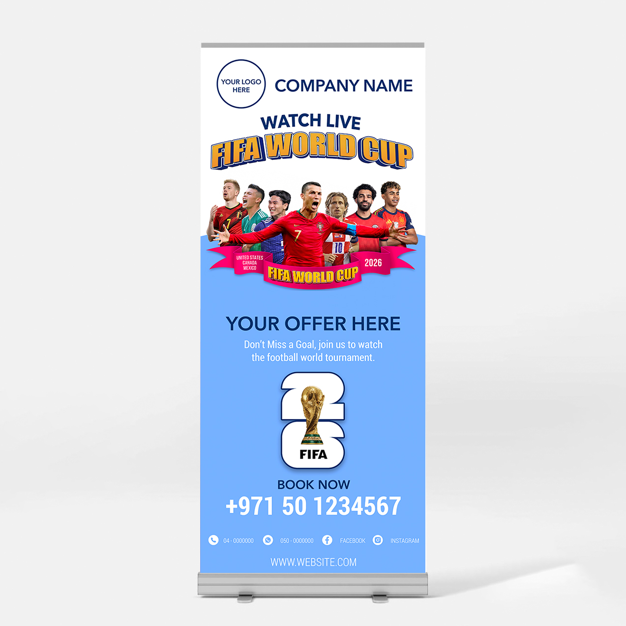 RC1-M1 FIFA World Cup Branding Rollup Banner C1-Small - Image 1