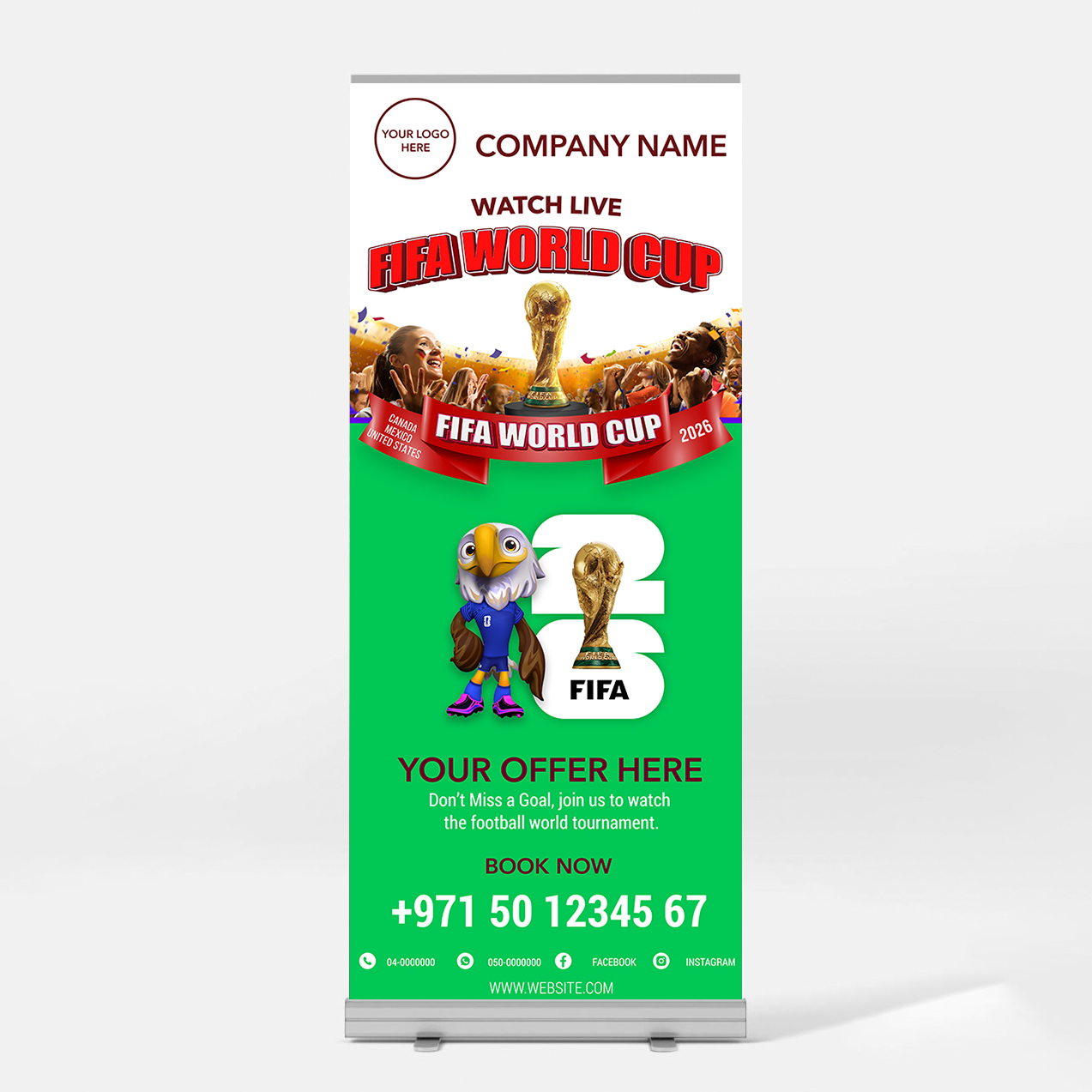 RE1-M1 FIFA World Cup Branding Rollup Banner E1-Small - Image 1