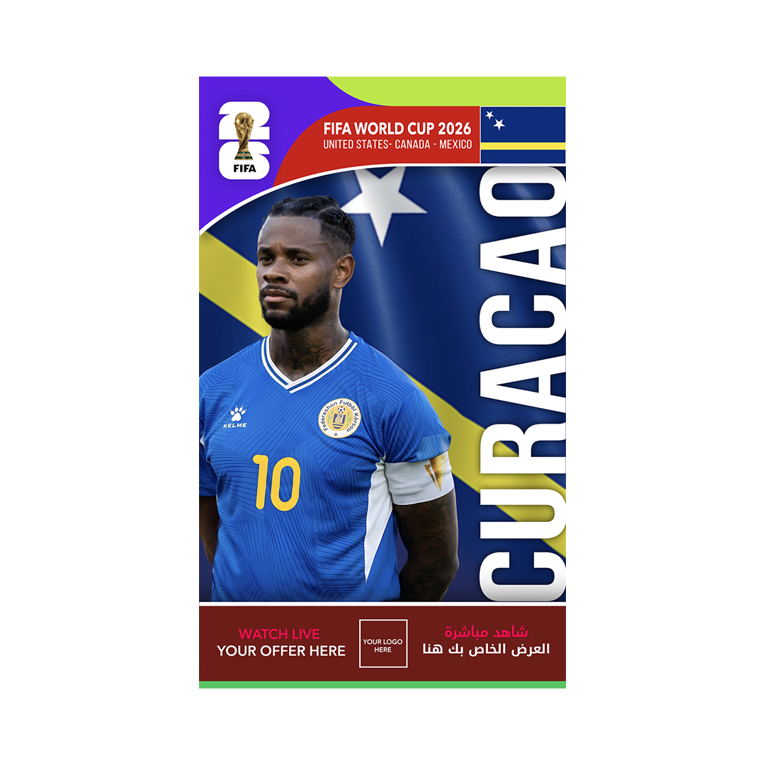 Curacao roof hanging flags-(30x50cm) A copy FIFA World Cup Branding Roof Hanging Dangler CURACAO - Image 1