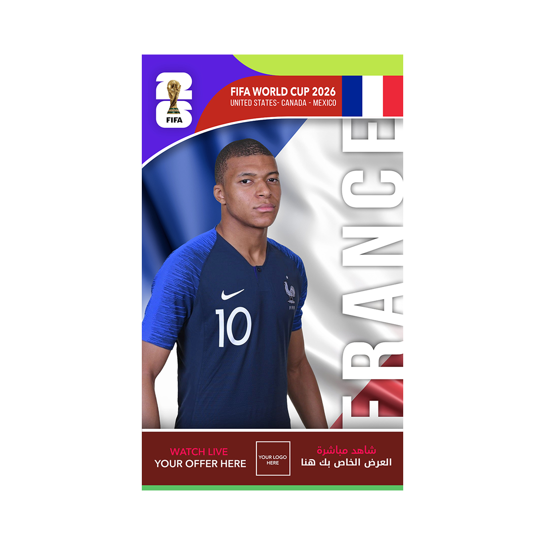 France roof hanging flags-(30x50cm) A copy FIFA World Cup Branding Roof Hanging Dangler FRANCE - Image 1