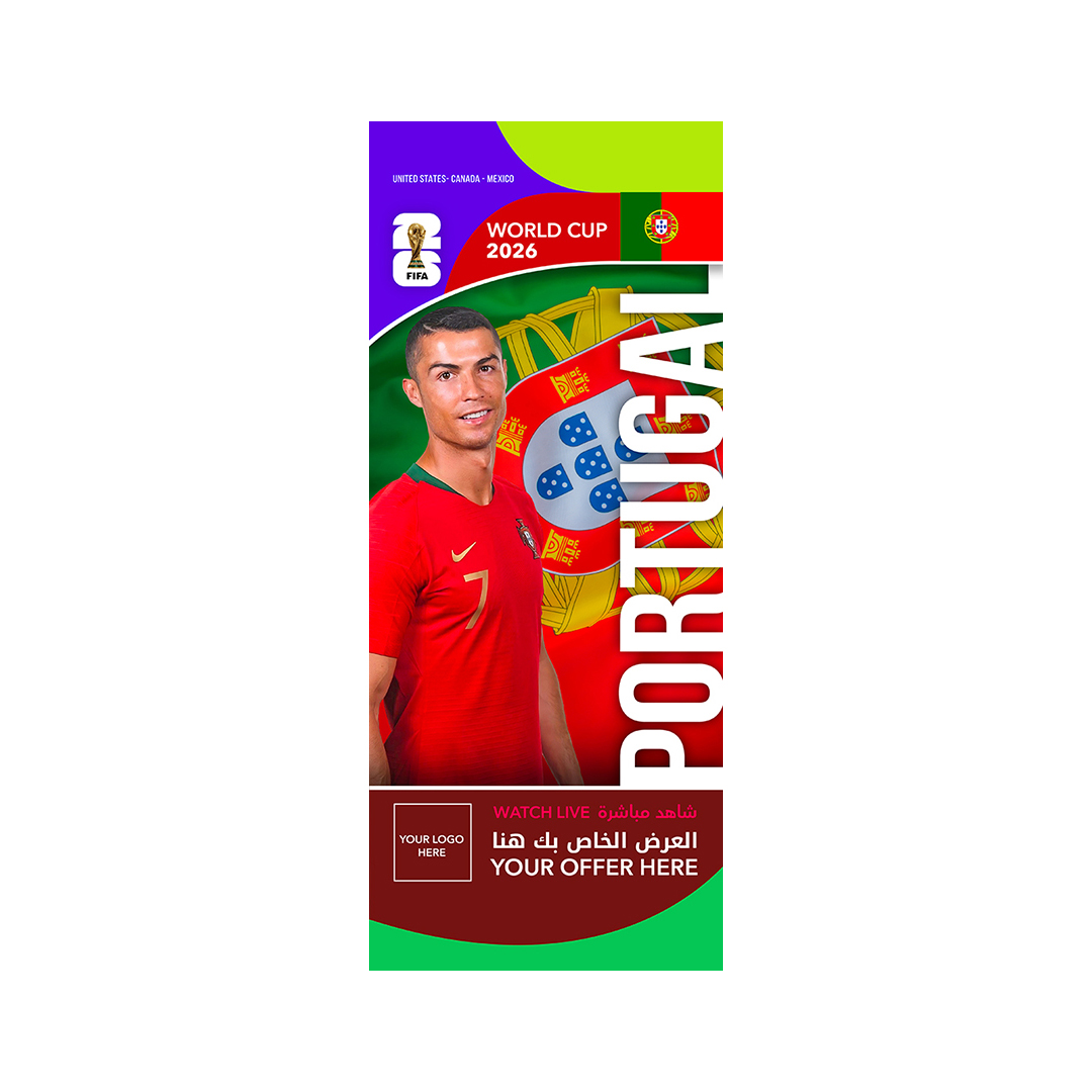 Portugal_-roof-hanging-flags-(50x100cm) FIFA World Cup Branding Roof Hanging Flag W/PIPE-PORTUGAL - Image 1