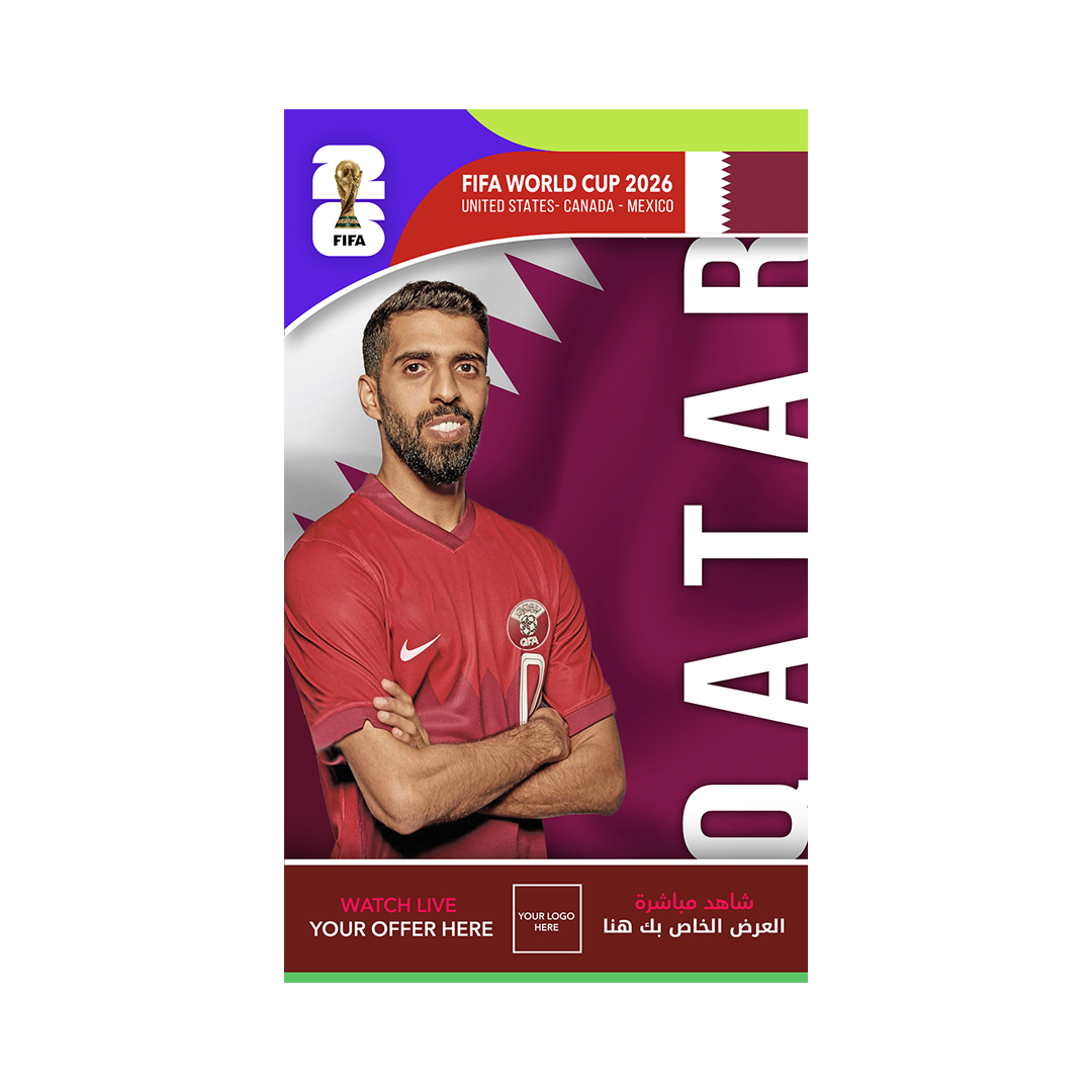 Qatar roof hanging flags-(30x50cm) A copy FIFA World Cup Branding Roof Hanging Dangler QATAR - Image 1