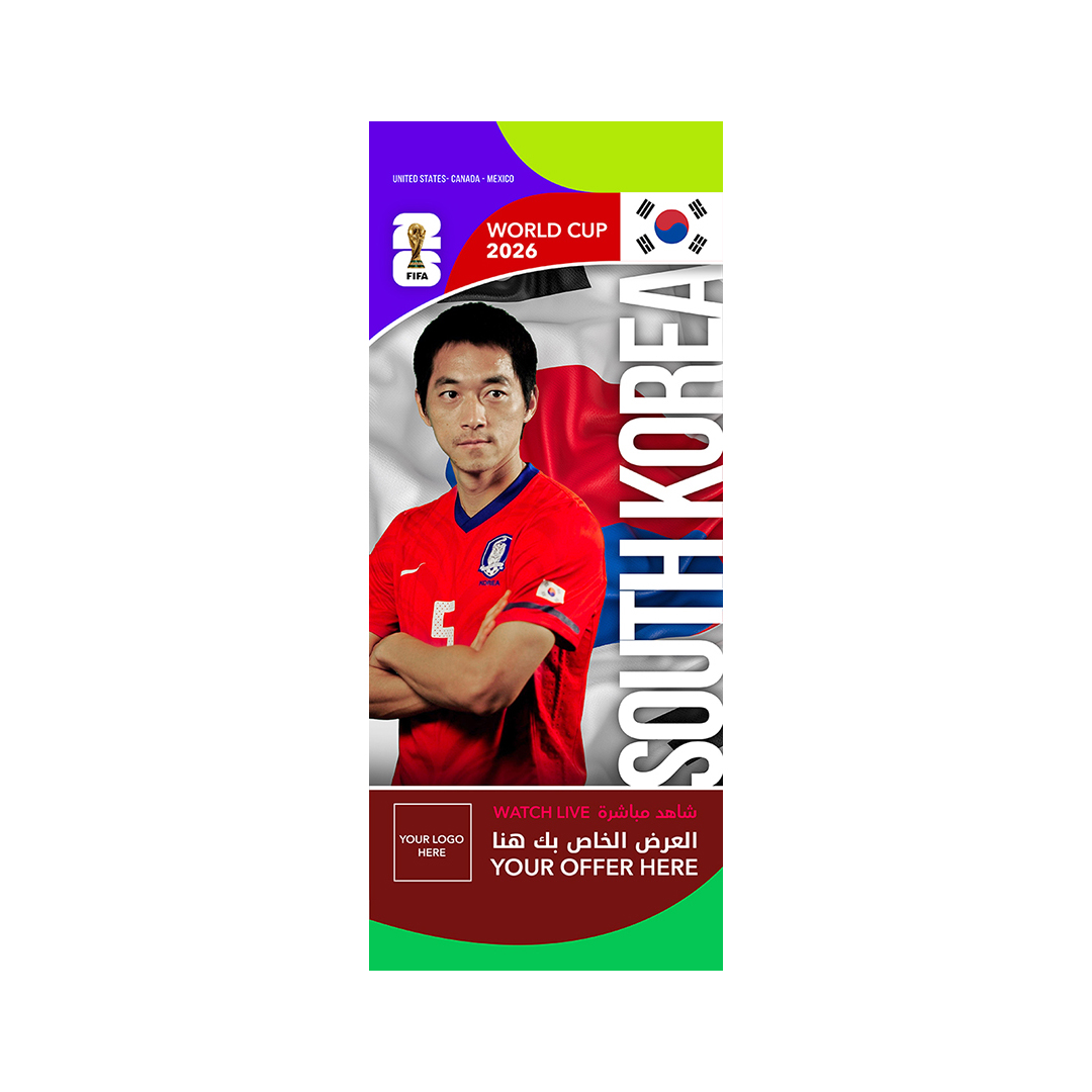South-Korea_-roof-hanging-flags-(50x100cm) FIFA World Cup Branding Roof Hanging Flag W/PIPE-SOUTH-KOREA - Image 1