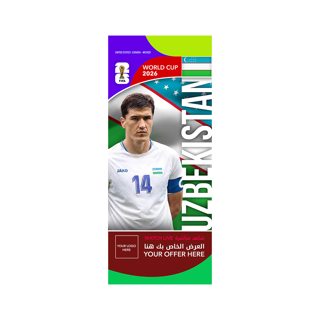 Uzbekistan_-roof-hanging-flags-(50x100cm) FIFA World Cup Branding Roof Hanging Flag W/PIPE-UZBEKISTAN - Image 1